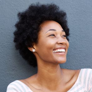 candid portrait of a woman smiling