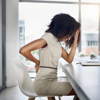 woman with back pain