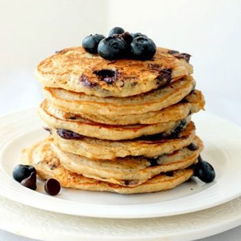 Blueberry Chocolate Chip Quinoa Pancakes