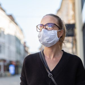 woman wearing face mask