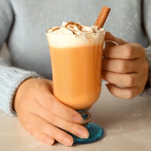 pumpkin spice latte close up