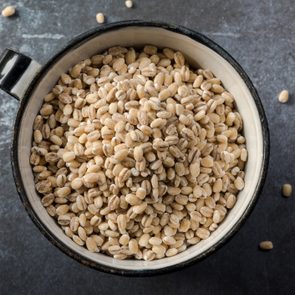 Directly Above Shot Of Barley In Bowl On Table