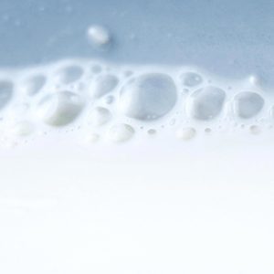 Milk bubbles, extreme close-up